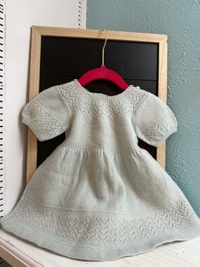Vintage Geiber Huttwil Baby Dress Wool Hand Knit Switzerland Henri Bendel Infant